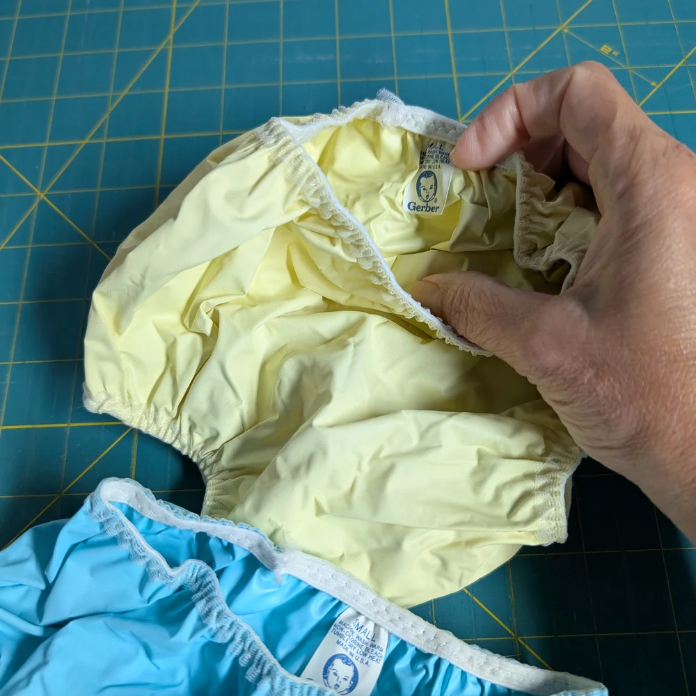 Vintage Kids Waterproof Diaper Cover Lot of 2 - Blue, Yellow, Size S and Size 2